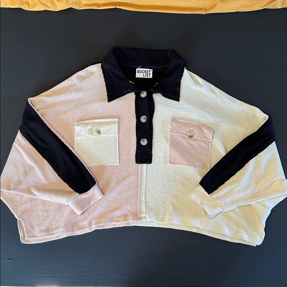 BUCKETLIST Oversized Color Block Shirt